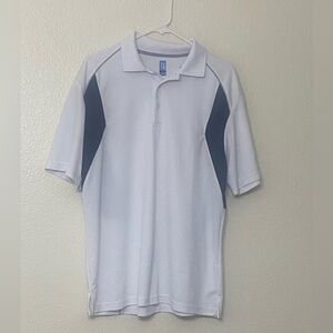XL Men PGA Tour AirFlux Short Sleeve Golf Polo Shirt White/Black Polyester